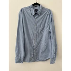 J.Crew Classic Flex Washed Shirt Men Large Light Blue Cotton Button Down casaul